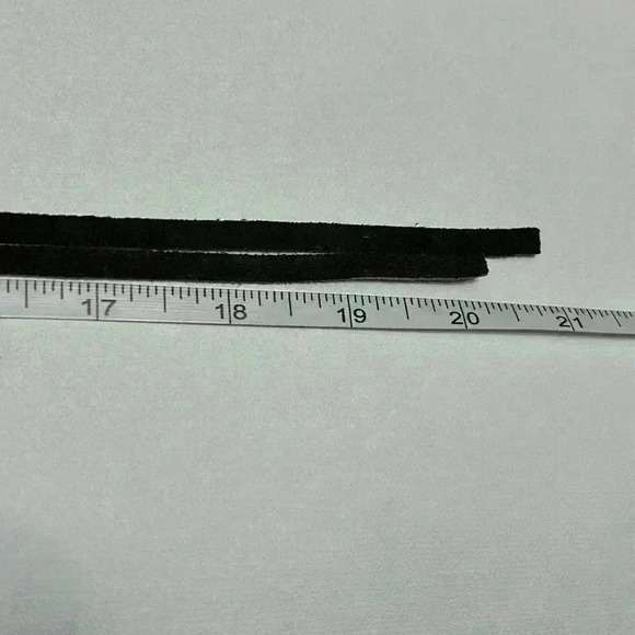 Black Leather Tie-Up Festival Belt Western Made in Canada Dress Waist Fringe Fun - Picture 7 of 7